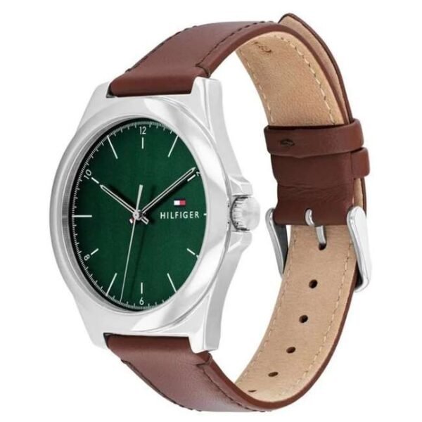 Tommy Hilfiger Quartz Analog Green Leather Strap for Men-TH1710602