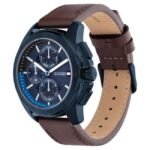 Tommy Hilfiger Quartz Multifunction Blue Dial Brown Leather Strap Watch for Men-TH1710632