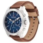Tommy Hilfiger Quartz Multifunction Blue Dial Brown Leather Strap Watch for Men-TH1710633