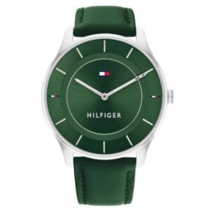 Tommy Hilfiger Quartz Analog Green Dial Leather Strap Watch for Women-TH1782553