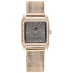 Tommy Hilfiger Grey Dial Golden Stainless Steel Strap Watch for Women-TH1782610