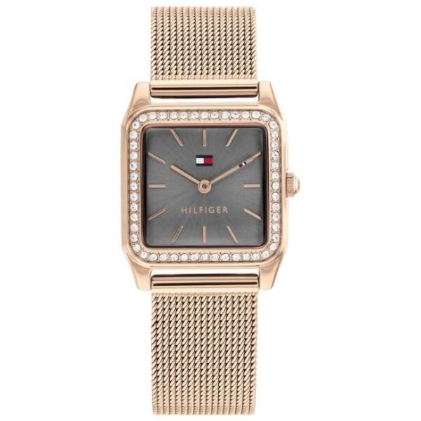 Tommy Hilfiger Grey Dial Golden Stainless Steel Strap Watch for Women-TH1782610
