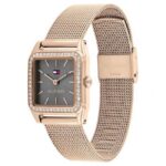 Tommy Hilfiger Grey Dial Golden Stainless Steel Strap Watch for Women-TH1782610