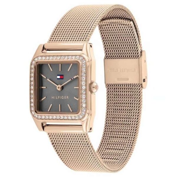Tommy Hilfiger Grey Dial Golden Stainless Steel Strap Watch for Women-TH1782610
