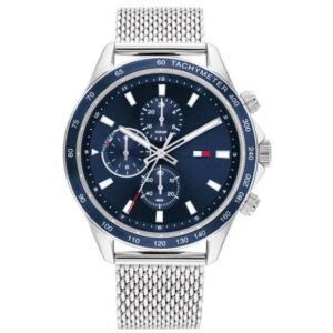 Tommy Hilfiger Quartz Multifunction Blue Dial Stainless Steel Strap Watch for Men-TH1792018
