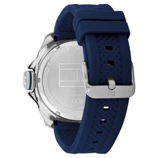 Tommy Hilfiger Quartz Analog with Date Blue Dial Blue Silicone Strap Watch for Men-TH1792134