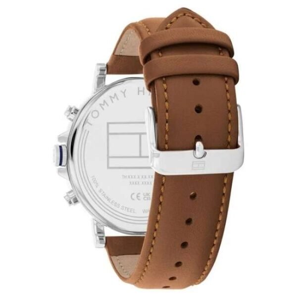 Tommy Hilfiger Quartz Multifunction Yellow Dial Brown Leather Strap Watch for Men-TH1792143