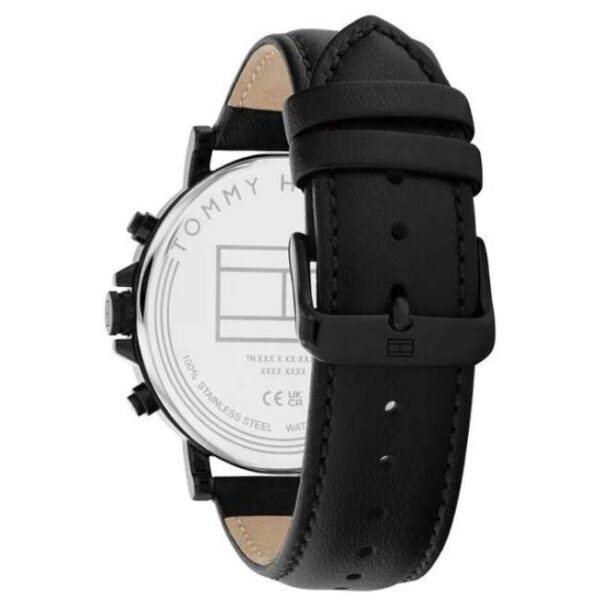Tommy Hilfiger Quartz Multifunction Black Dial Black Leather Strap Watch for Men-TH1792144