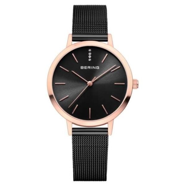 Bering Women Black Dial Quartz Watch -13434-166