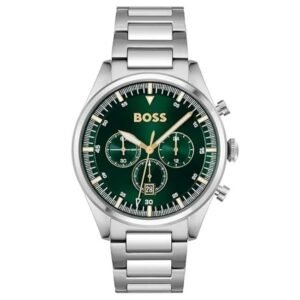 Boss Men Green Stainless Steel Chronograph Watch - 1513868