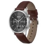Boss Men Quartz Grey Dial Leather Watch - 1514155