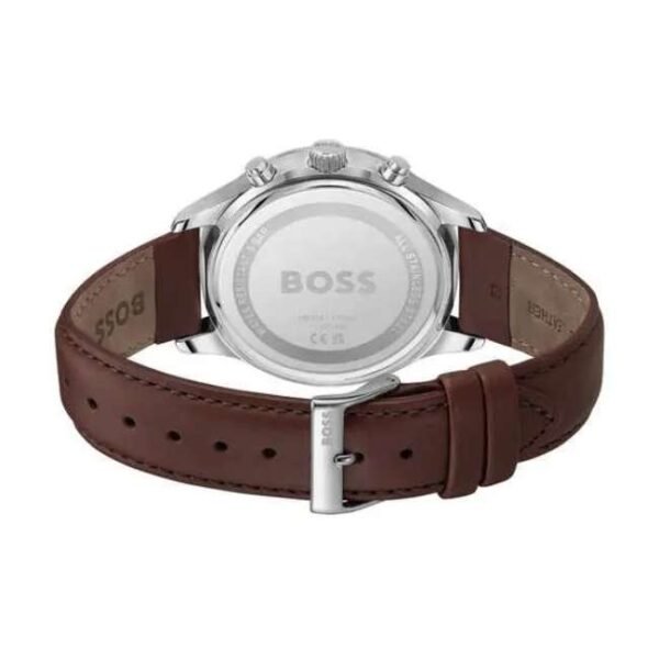 Boss Men Quartz Grey Dial Leather Watch - 1514155
