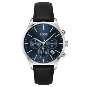 Boss Men Quartz Blue Dial Leather Watch-1514156