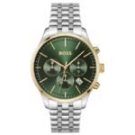 Boss Avery 42 mm Green Dial Stainless Steel Chronograph Watch For Men - 1514159