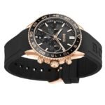 Boss Quartz Male Chronograph Black Silicone Watch - 1514168
