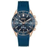 Boss Quartz Male Chronograph Blue Silicone Watch - 1514169