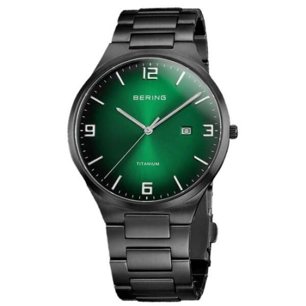 Bering Men Green Dial Quartz Watch -15240-728