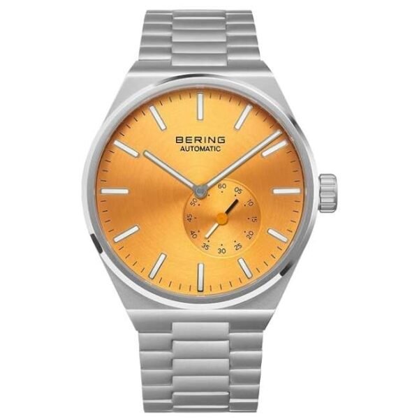 Bering Men Orange Dial Automatic Watch -19441-701