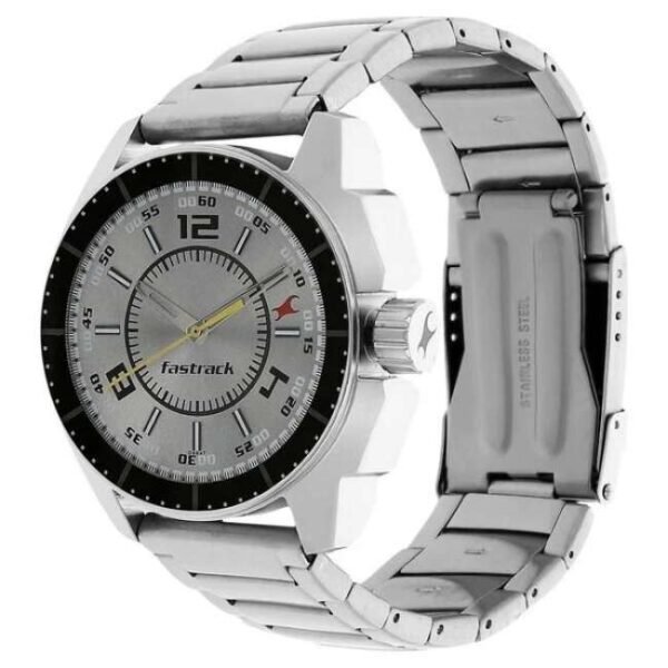 Fastrack Men Silver Dial Quartz Watch -3089SM02