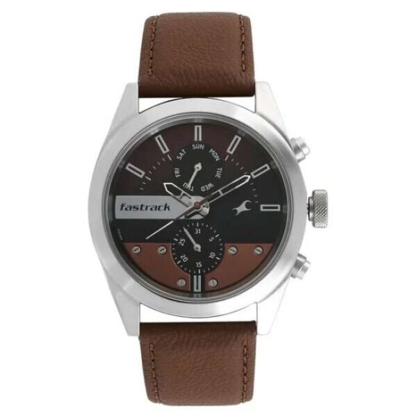 Fastrack All Nighters Men Brown Dial Quartz Watch -3165SL01