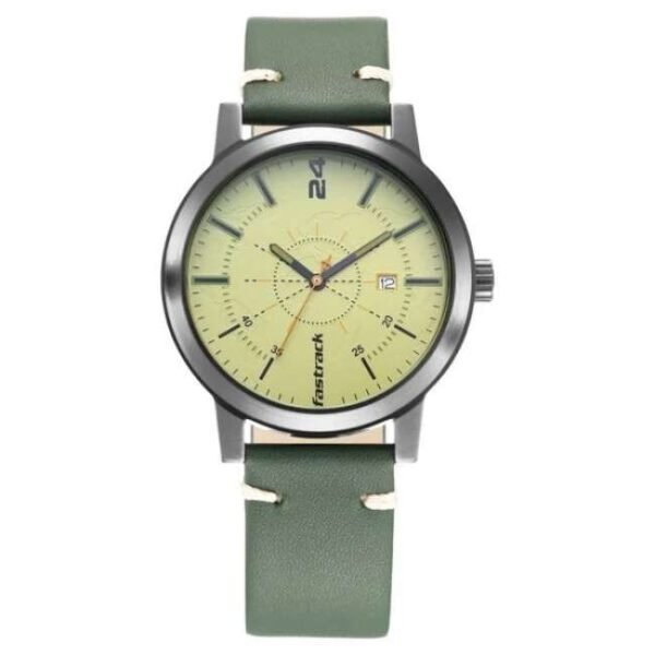 Fastrack Tripster Men Green Dial Quartz Watch -3245NL01