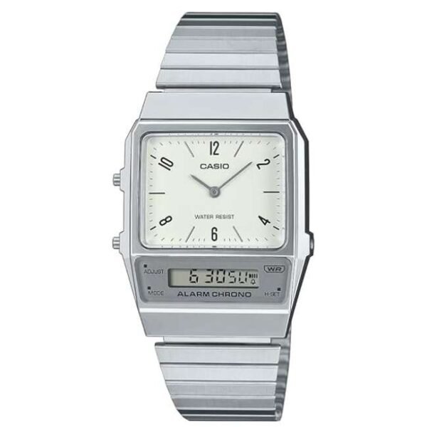 Casio Unisex White Dial Analog-Digital Watch -D363