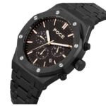 Foce Chronograph Black Dial Metal Belt Watch Analog Watch - For Men Fc11643Gb8