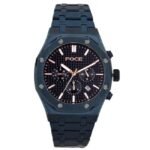 Foce Chronograph Blue Dial Metal Belt Analog Watch - For Men Fc11643Gbl4