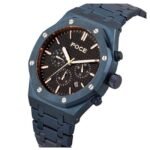 Foce Chronograph Blue Dial Metal Belt Analog Watch - For Men Fc11643Gbl4