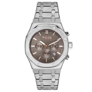 Foce Chronograph Grey Dial Metal Belt Watch For Men-Fc11643Ggr3