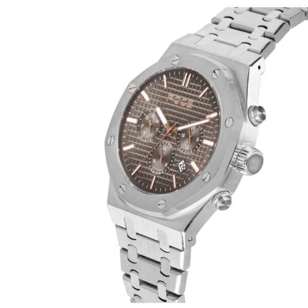 Foce Chronograph Grey Dial Metal Belt Watch For Men-Fc11643Ggr3