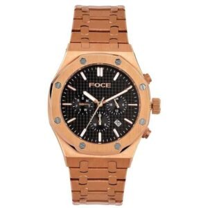 Foce Chronograph Black Dial Metal Belt Watch Analog Watch - For Men Fc11643Grg8