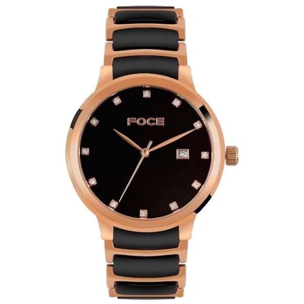 Foce Multifunction Black Dial Metal Analog Watch - For Men Fc11648Grg8