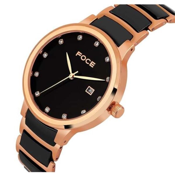Foce Multifunction Black Dial Metal Analog Watch - For Men Fc11648Grg8