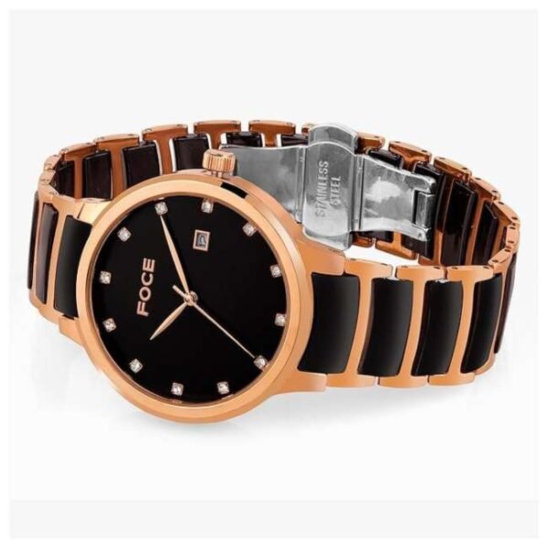 Foce Multifunction Black Dial Metal Analog Watch - For Men Fc11648Grg8