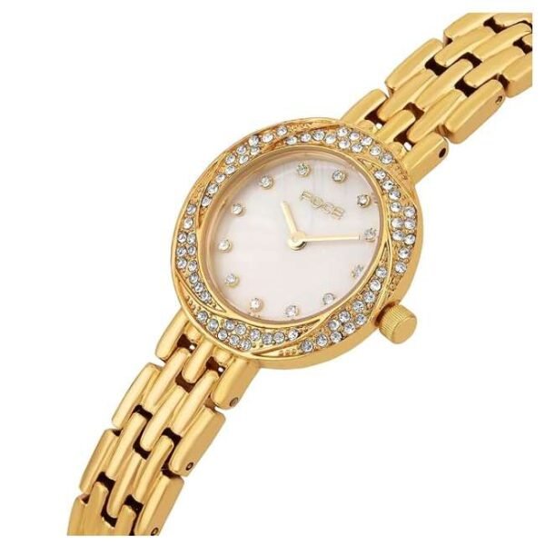 Foce Analog White Dial Metal Belt Analog Watch - For Women Fc11654Lg1