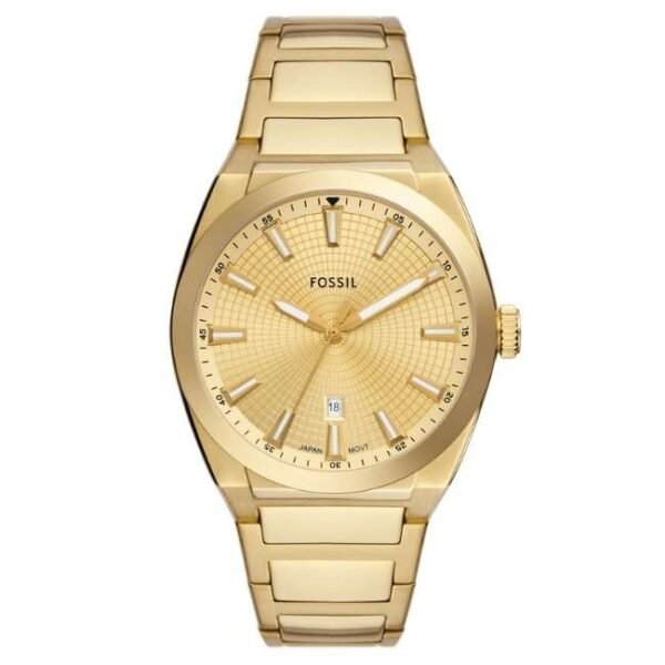 Fossil Men Gold Dial Quartz Watch-FS5965