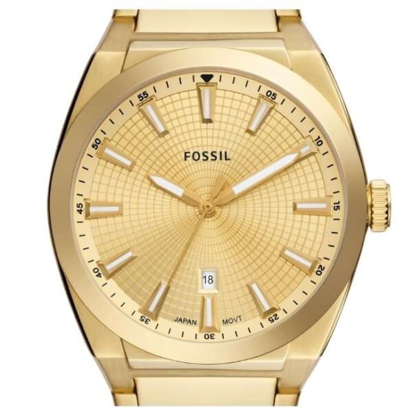 Fossil Men Gold Dial Quartz Watch-FS5965