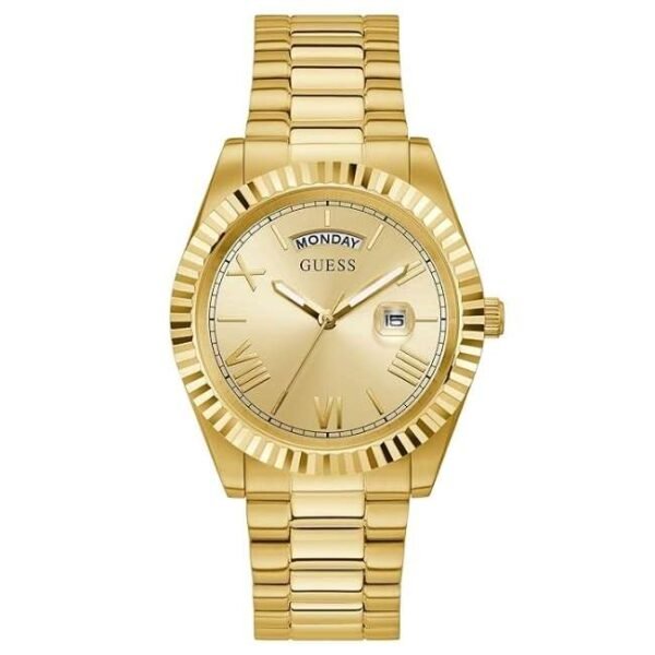 Guess Men Formal Gold Dial Quartz Watch-GW0265G2