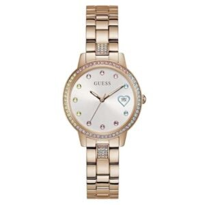 Guess Women Three Of Hearts White Dial Quartz Watch-GW0657L3