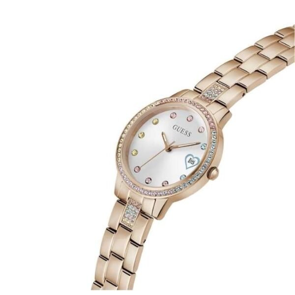 Guess Women Three Of Hearts White Dial Quartz Watch-GW0657L3