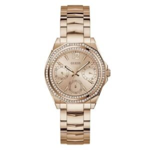 Guess Women Ritzy Rose Gold Dial Chronograph Watch-GW0685L3