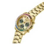 Guess Women Halo Gold Dial Quartz Watch-GW0690L4