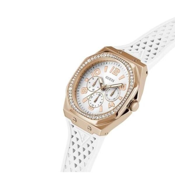 Guess Women Zest White Dial Chronograph Watch-GW0694L3