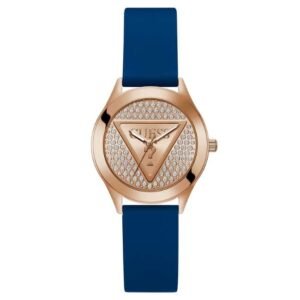 Guess Women Glitz Plaque Rose Gold Dial Quartz Watch-GW0745L4