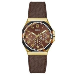 Guess Women Glaze Brown Dial Quartz Watch-GW0753L3