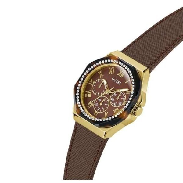 Guess Women Glaze Brown Dial Quartz Watch-GW0753L3