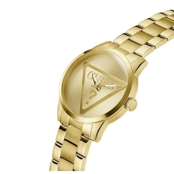 Guess Men Badge Gold Dial Quartz Watch-GW0782G1