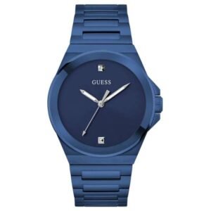 Guess Men Vinyl Blue Dial Quartz Watch-GW0833G1