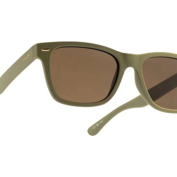 Opium Unisex Olive Green Rectangular Sunglasses | Op-10143-C06-53
